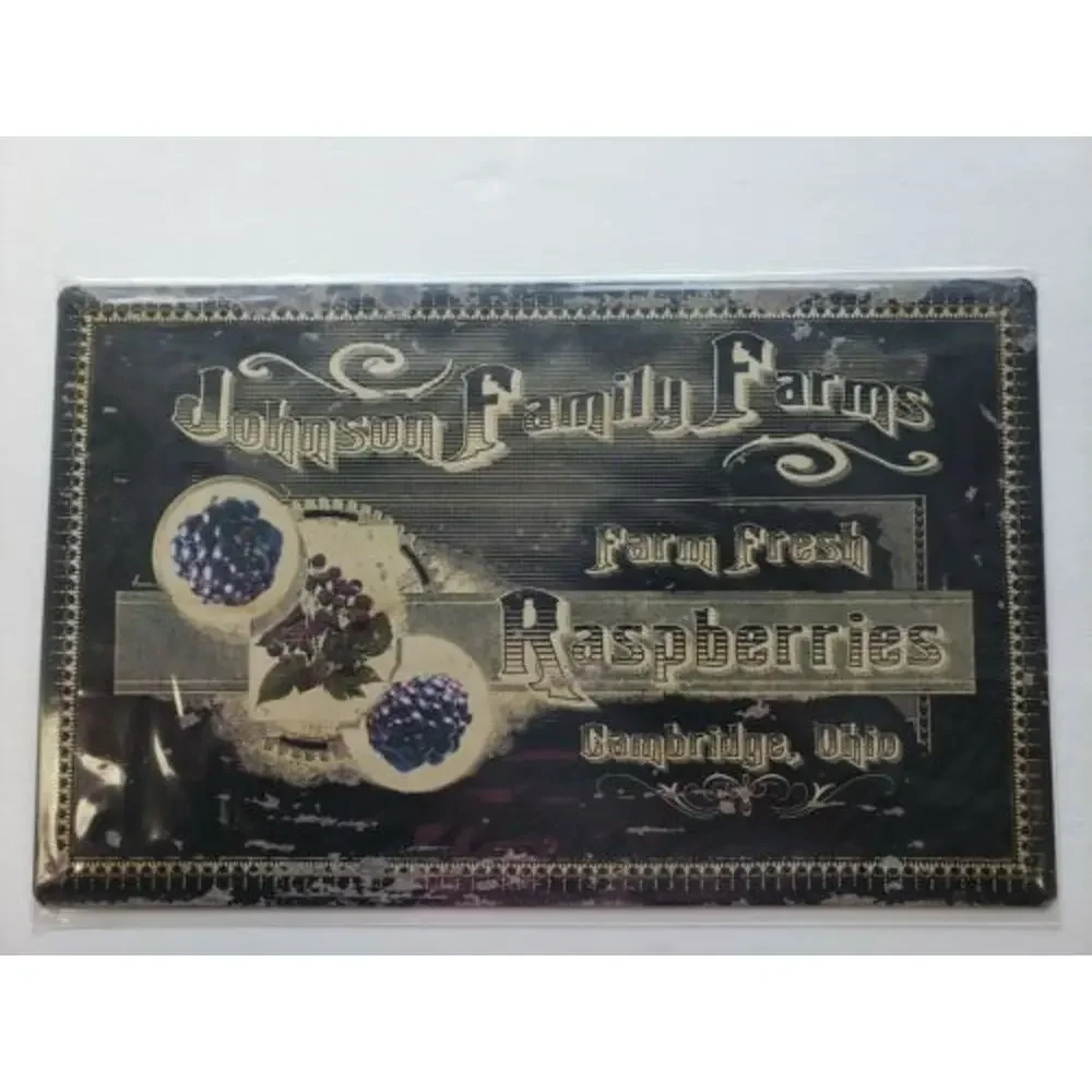 Johnson Family Farm Raspberries 16x10 Ohio Wholesale Rustic Rtr Metal Sign 30557